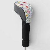 Wilde Bloem Waterverf Weide Botanische Bloem Golfheadcover (Schuin)