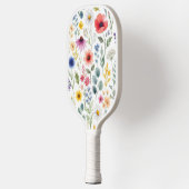 Wilde Bloem Waterverf Weide Botanische Bloem Pickleball Paddle (Links)