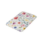 Wilde Bloem Waterverf Weide Botanische Bloemen Badmat (Gekanteld)