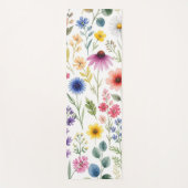 Wilde Bloem Waterverf Weide Botanische Bloemstuk Yogamat (Voorkant)