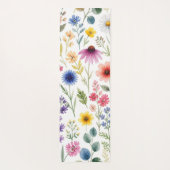 Wilde Bloem Waterverf Weide Botanische Bloemstuk Yogamat (Achterkant)