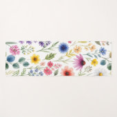 Wilde Bloem Waterverf Weide Botanische Bloemstuk Yogamat (Voorkant (horizontaal))