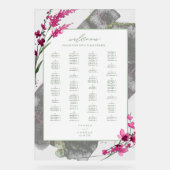 Wilde bloem Waterverf Welkomstwoord Fchsia ID954 Acryl Bord (Voorkant)