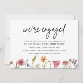 Wilde bloem We zijn een Engaged Party Kaart (Voorkant)