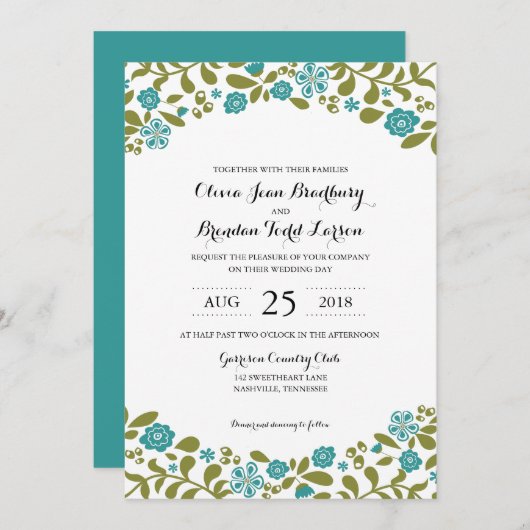 Wilde bloem | Weddenschap Kaart (Voorkant / Achterkant)