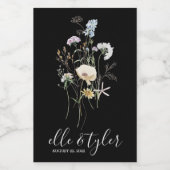 Wilde bloem Weddenschap Mini Wine Bottle Label Wijn Etiket (Enkel label)