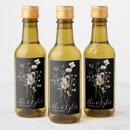 Wilde bloem Weddenschap Mini Wine Bottle Label Wijn Etiket
