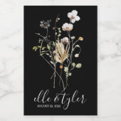 Wilde bloem Weddenschap Mini Wine Bottle Label Wijn Etiket (Enkel label)