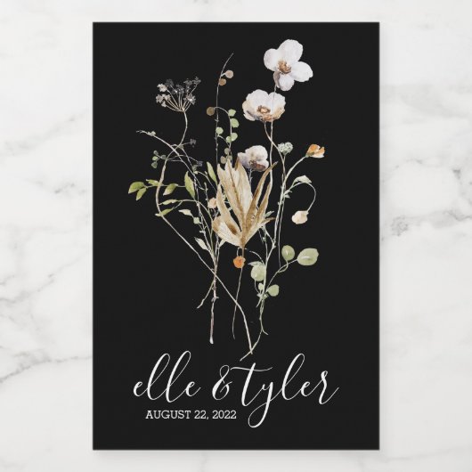 Wilde bloem Weddenschap Mini Wine Bottle Label Wijn Etiket (Enkel label)