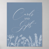 Wilde bloem Weddenschap Periwinkle Blue Kaart Cade Poster (Voorkant)