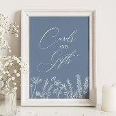 Wilde bloem Weddenschap Periwinkle Blue Kaart Cade Poster