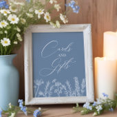 Wilde bloem Weddenschap Periwinkle Blue Kaart Cade Poster