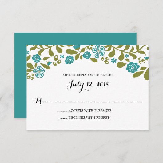 Wilde bloem | Weddenschap RSVP (Voorkant / Achterkant)