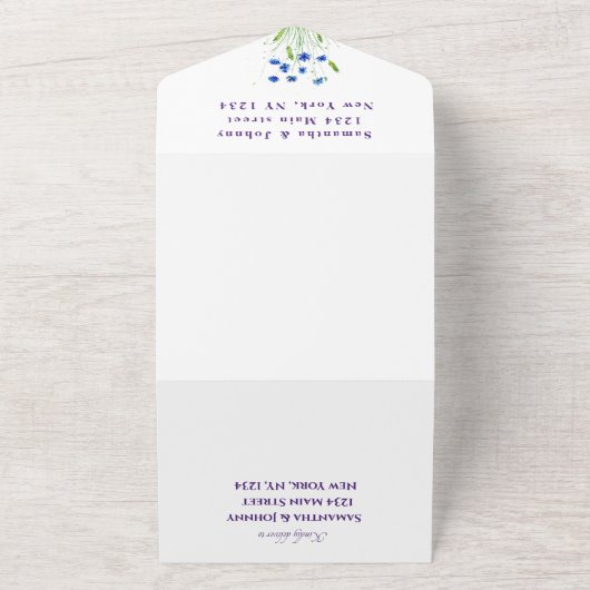 Wilde bloem Weddenschap Rustic Land Wilde Bloemen All In One Uitnodiging (Buitenkant)