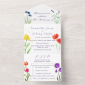 Wilde bloem Weddenschap Rustic Land Wilde Bloemen All In One Uitnodiging (Binnen)