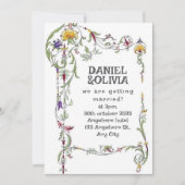 Wilde bloem Weddenschap Rustic Land Wilde Bloemen Kaart (Voorkant)