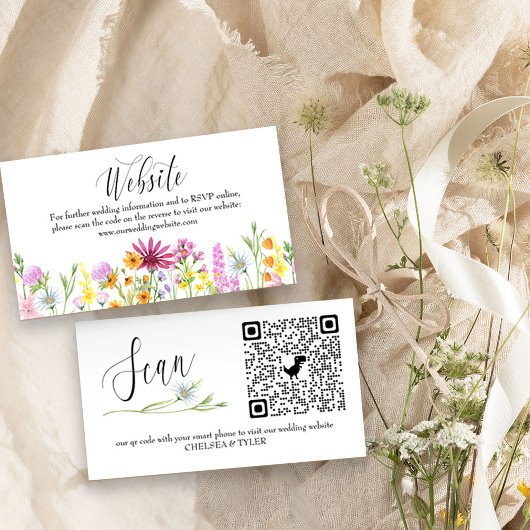 Wilde bloem Weddenschap Website QR Code Online RSV Informatiekaartje
