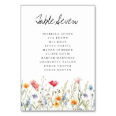 Wilde bloem-weddenschapsnummer kaart (Voorkant)