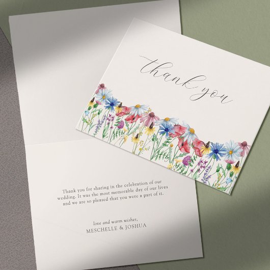 Wilde bloem Wedding Rustic Country Floral Bedankkaart