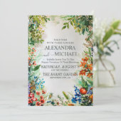 Wilde bloem Wedding Rustic Country Floral Kaart (Staand voorkant)