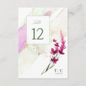 Wilde bloem Wedingstabel nummer Fuchsia ID954 Kaart (Voorkant)