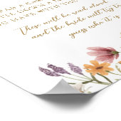 Wilde bloem Wie ben ik Bruids-shower spelbord Poster (Hoek)