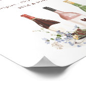 Wilde Bloem Wijn Flessen Dranken Bord Bruiloft Poster (Hoek)