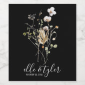 Wilde bloem Wijnfles Etiket (Enkel label)