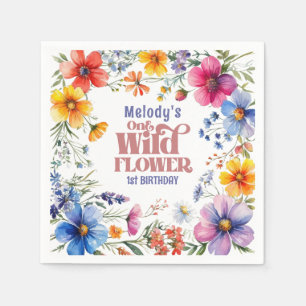 Wilde bloem Wilde 1e verjaardag Servetten