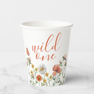 Wilde Bloem Wilde Eerste Verjaardag Papieren Bekers