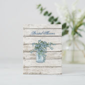 wilde bloem , witgewassen hout , bruiloft frans la kaart (Staand voorkant)