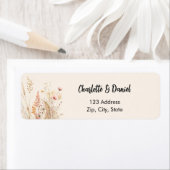 Wilde bloem witroze schrift retouradres etiket (Insitu)