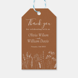 Wilde Bloem Witte Bloemige Bedankt Trouw  Cadeaulabel