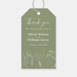 Wilde Bloem Witte Bloemige Bedankt Trouw Geschenk  Cadeaulabel