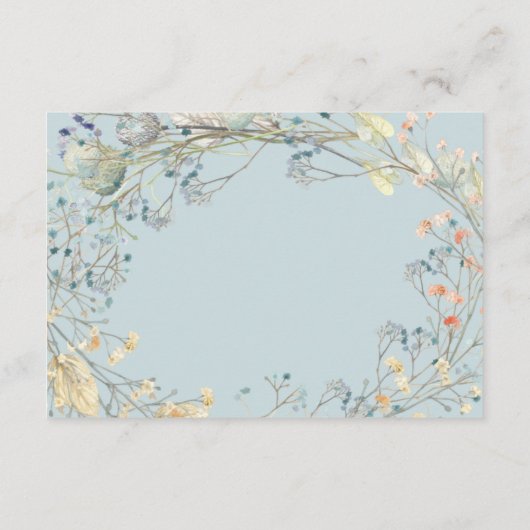 Wilde bloem Wreath | Baby shower Diaper Raffle Informatiekaartje (Achterkant)