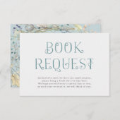 Wilde bloem Wreath | Verzoek om Baby shower Book Informatiekaartje (Voorkant / Achterkant)