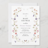 Wilde bloem Wreator Baby shower Invitation Kaart (Voorkant)