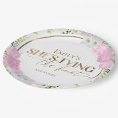 Wilde bloem Ze gaat trouwen Bruidsfeestje Papieren Bordje (Gekanteld)