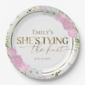 Wilde bloem Ze gaat trouwen Bruidsfeestje Papieren Bordje (Voorkant)