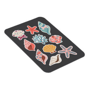 Wilde Bloem Zeeschelp Schelp Zomer Vibe Bloemig St Magneet