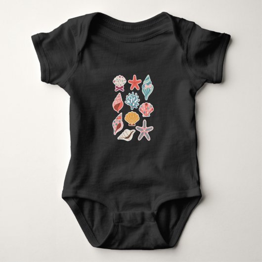 Wilde Bloem Zeeschelp Schelp Zomer Vibe Bloemig St Romper (Voorkant)