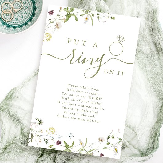 Wilde bloem zet een ring op het vrijgezellenfeest 