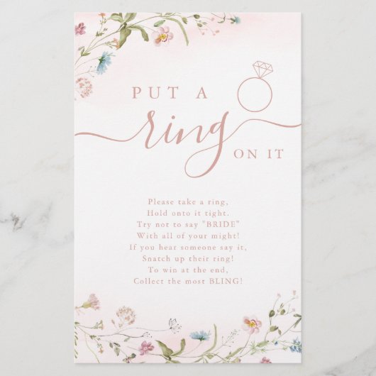 Wilde bloem zet een ring op het vrijgezellenfeest  (Voorkant)