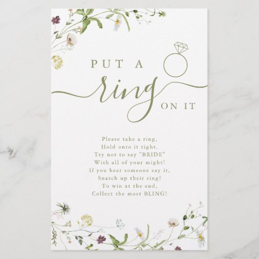 Wilde bloem zet een ring op het vrijgezellenfeest  (Voorkant)