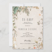 wilde bloem zonder baby shower kaart (Voorkant)