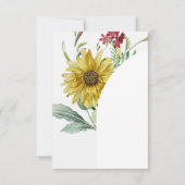 wilde bloem zonnebloem vlinders bruiloft kaart (Achterkant)