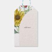 Wilde bloem zonnebloem vlinders cadeaulabel (Achterkant)