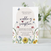 Wilde bloem Zonnebloem Vlinders Ontvangst Kaart (Staand voorkant)