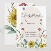 Wilde bloem Zonnebloem Vlinders Reactie Kaart (Voorkant / Achterkant)