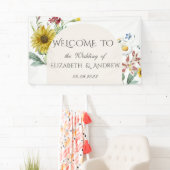 Wilde bloem zonnebloem vlinders spandoek (Insitu)